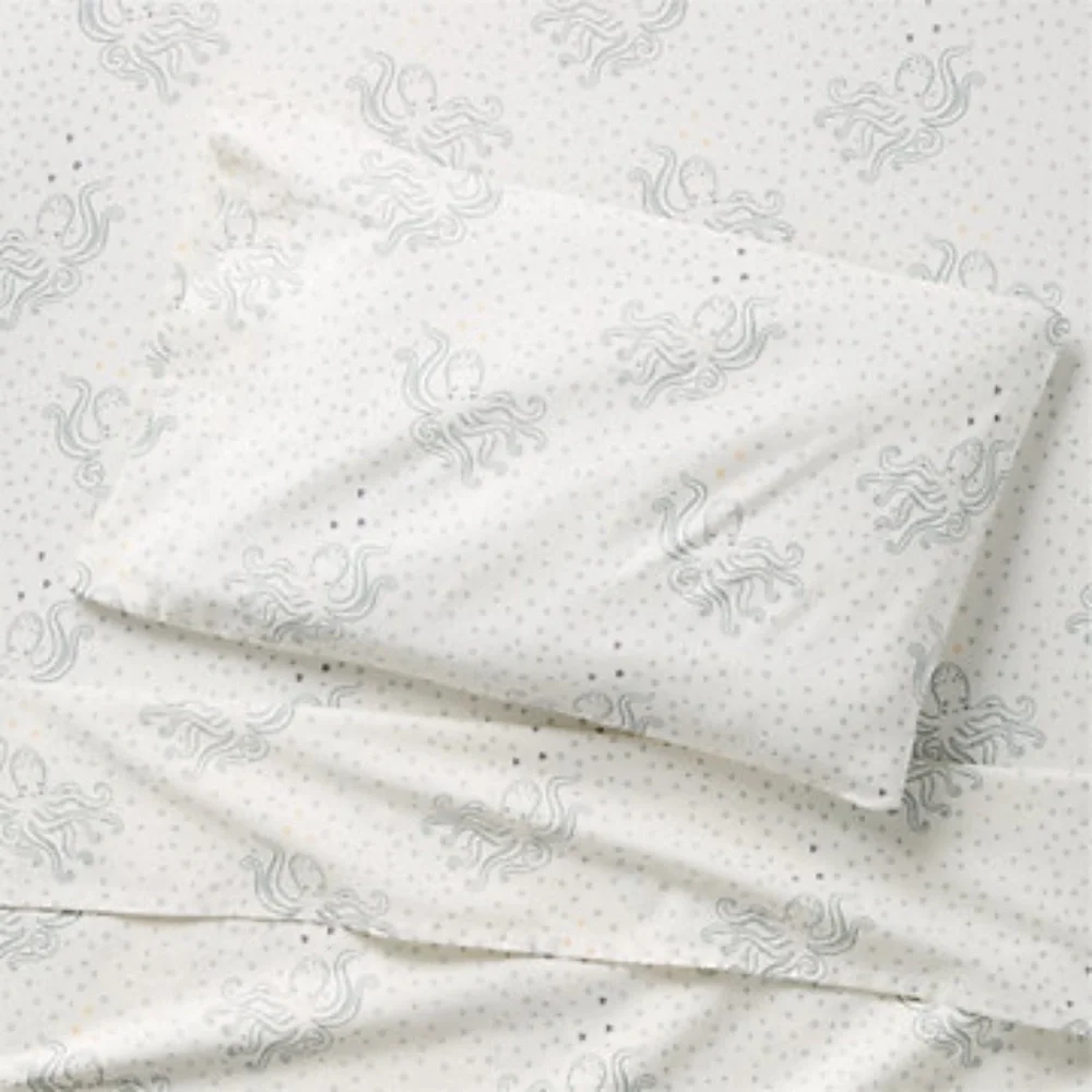 Crate & Barrel Land of Nod Octopus Aquatic Life toddler sheet set